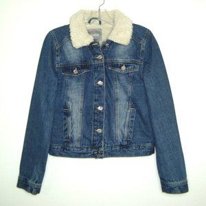 2SABLE Sherpa Lined Cotton Denim Trucker Jacket Size L
